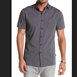 L NEW Casual Button Down Short Sleeve Shirt